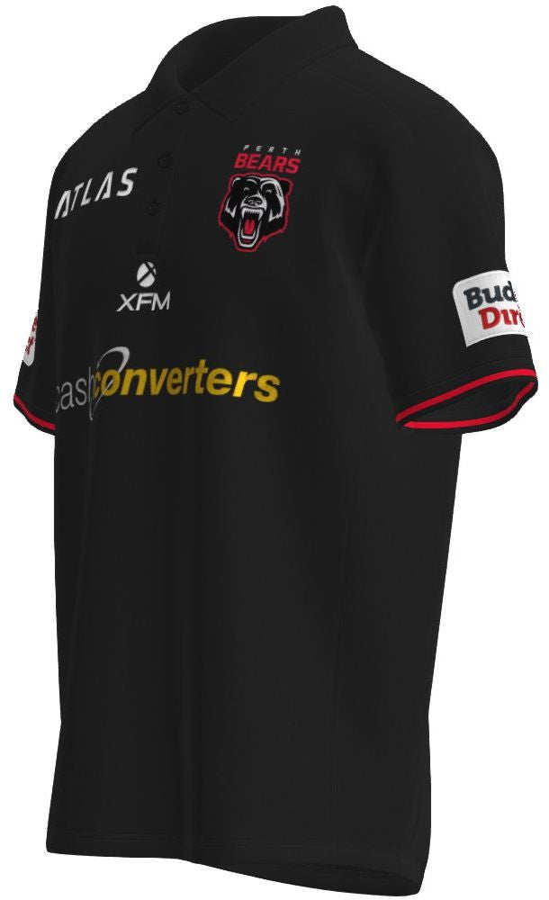 Perth Bears 2026 NRL Mens Black Polo Shirt