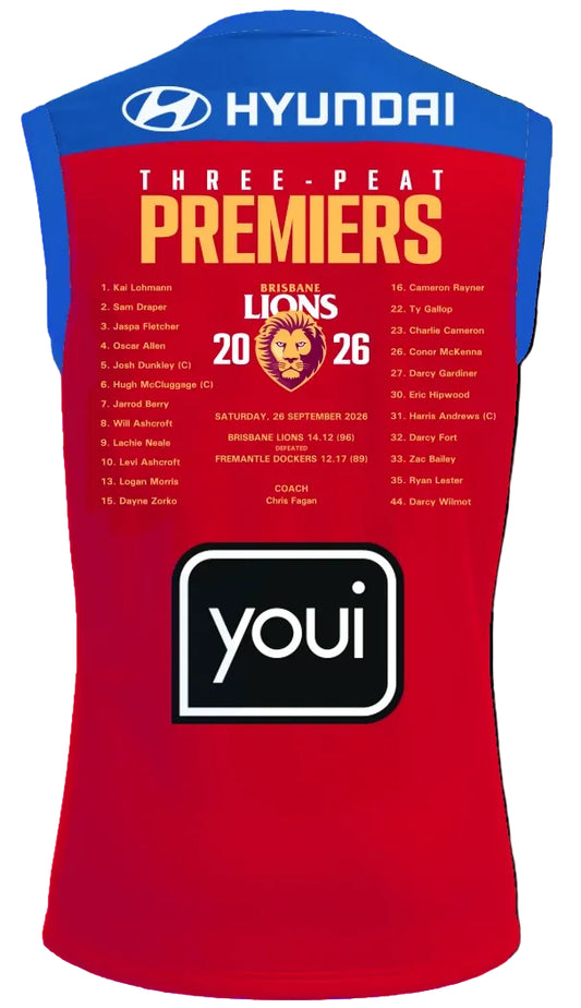 Brisbane Lions 2026 AFL Mens Premiers Guernsey *PRESALE*