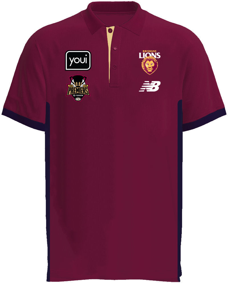 Brisbane Lions 2026 AFL Mens Maroon Premiers Polo Shirt *PRESALE*