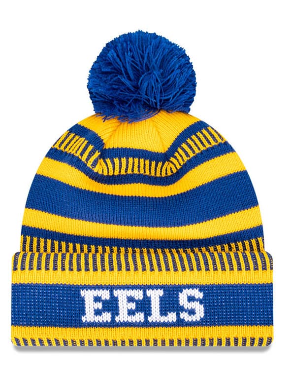 Parramatta Eels NRL New ERA Pom Knit Cuff Workmark Beanie