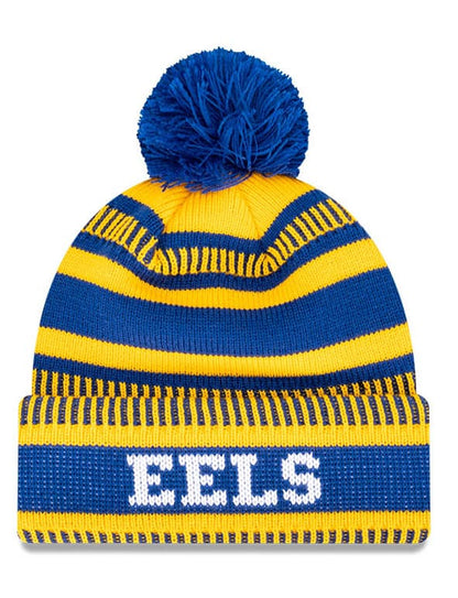 Parramatta Eels NRL New ERA Pom Knit Cuff Workmark Beanie