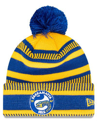 Parramatta Eels NRL New ERA Pom Knit Cuff Workmark Beanie
