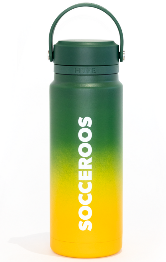 Australian Socceroos 2026 Green Gold 750ml Insulated Stainless Steel Drink Bottle