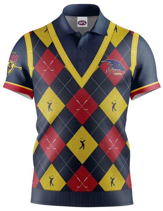 Adelaide Crows AFL Mens Fairway Golf Polo Shirt