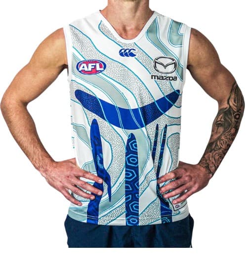 North Melbourne Kangaroos Mens Indigenous Never Surrender Guernsey