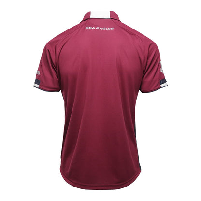 Manly Sea Eagles Mens Media Polo Shirt Maroon