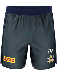 North Queensland Cowboys NRL Mens Alternate Gym Training Shorts Zip Pockets