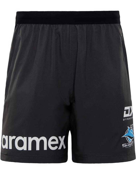 Cronulla Sharks Mens Gunmetal Gym Training Shorts