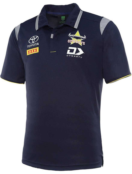 North Queensland Cowboys NRL Mens Navy Media Polo Shirt