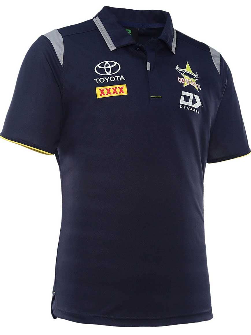 North Queensland Cowboys NRL Mens Navy Media Polo Shirt
