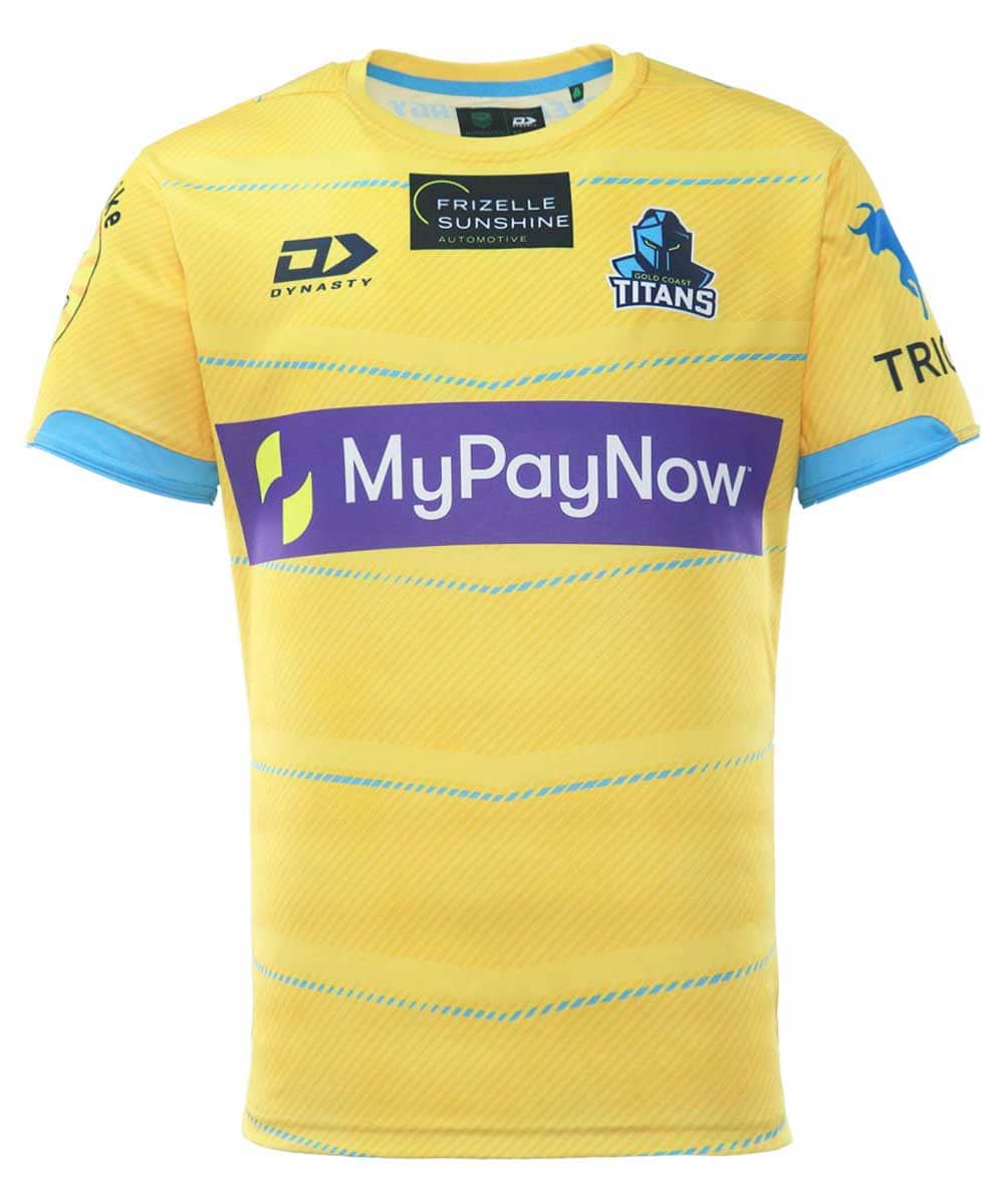 Gold Coast Titans 2023 NRL Mens Gold Training Shirt