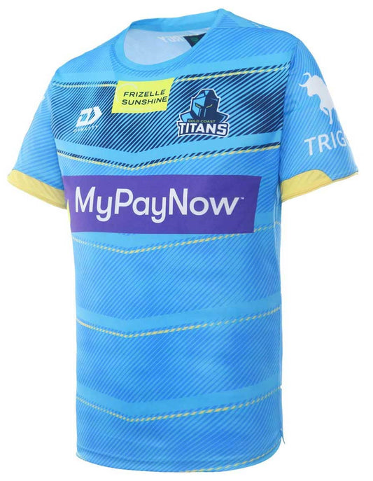 Gold Coast Titans 2023 NRL Mens Cyan Training Shirt