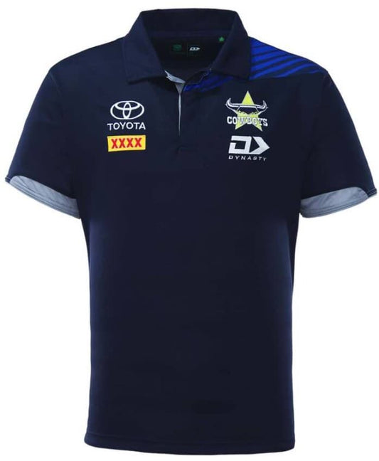 North Queensland Cowboys 2023 NRL Mens Navy Media Polo Shirt