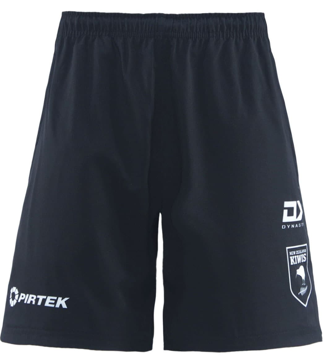 New Zealand Kiwis 2025 NRL Mens Black / White Gym Shorts