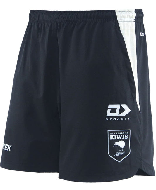 New Zealand Kiwis 2025 NRL Mens Black / White Gym Shorts