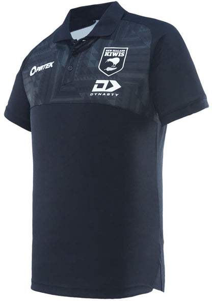 New Zealand Kiwis 2025 NRL Mens Black Media Polo Shirt