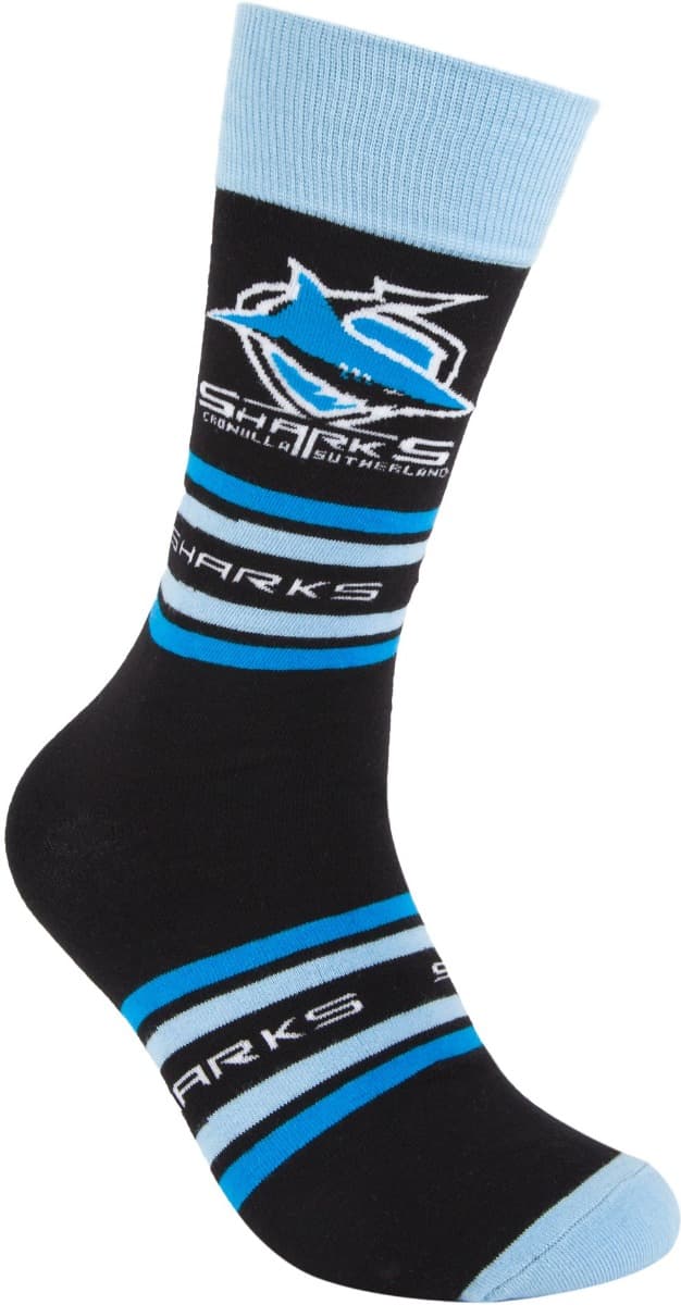Cronulla Sharks NRL Organic Stripe Cotton Socks