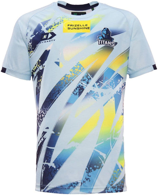 Gold Coast Titans 2024 NRL Mens Light Blue Training Shirt