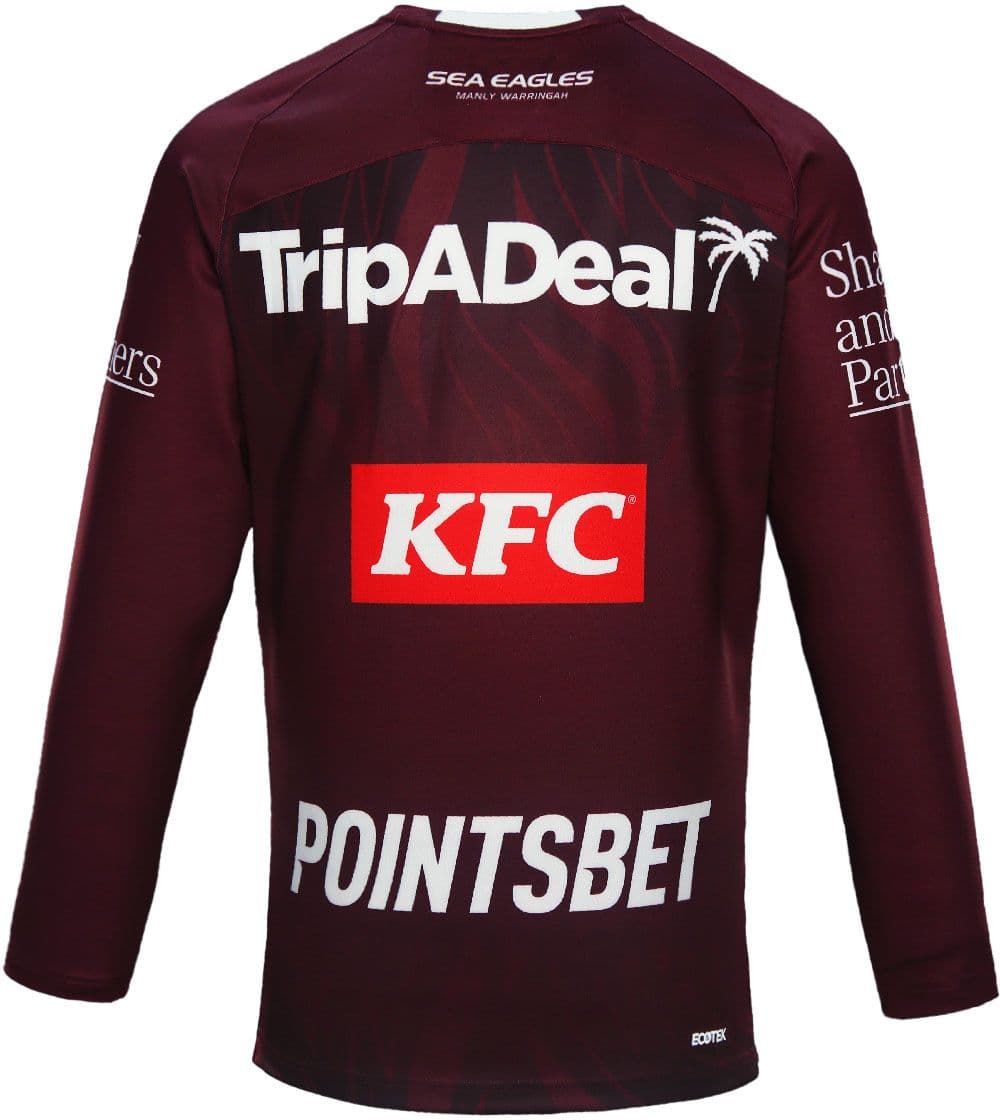 Manly Sea Eagles 2024 NRL Mens Long Sleeve Training Shirt