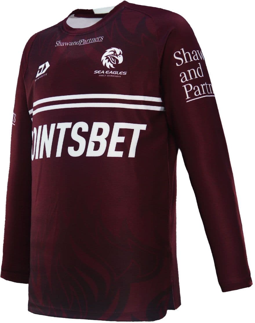 Manly Sea Eagles 2024 NRL Mens Long Sleeve Training Shirt