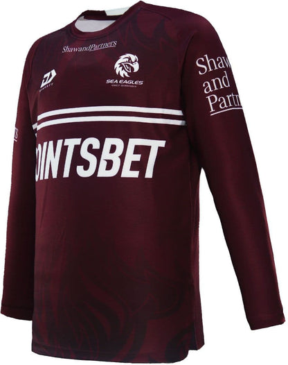 Manly Sea Eagles 2024 NRL Mens Long Sleeve Training Shirt