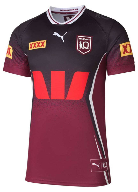 QLD Maroons 2025 NRL Mens Black Training Jersey
