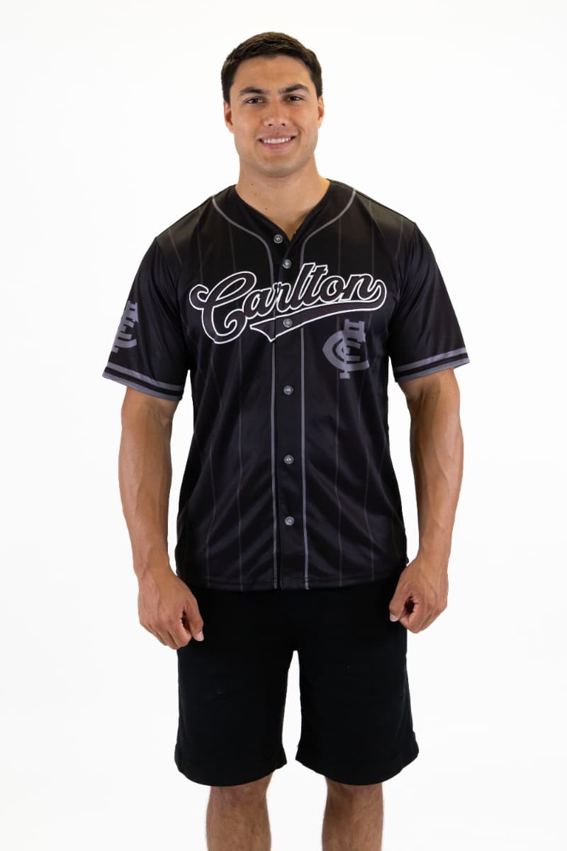 Carlton Blues 2025 AFL Mens Blackout Baseball Shirt