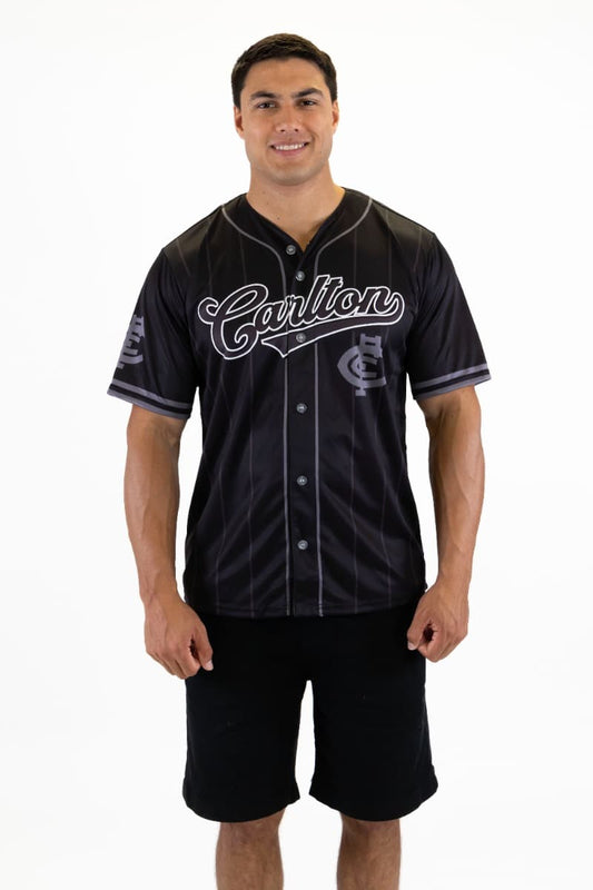 Carlton Blues 2025 AFL Mens Blackout Baseball Shirt