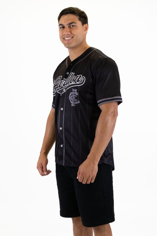 Carlton Blues 2025 AFL Mens Blackout Baseball Shirt