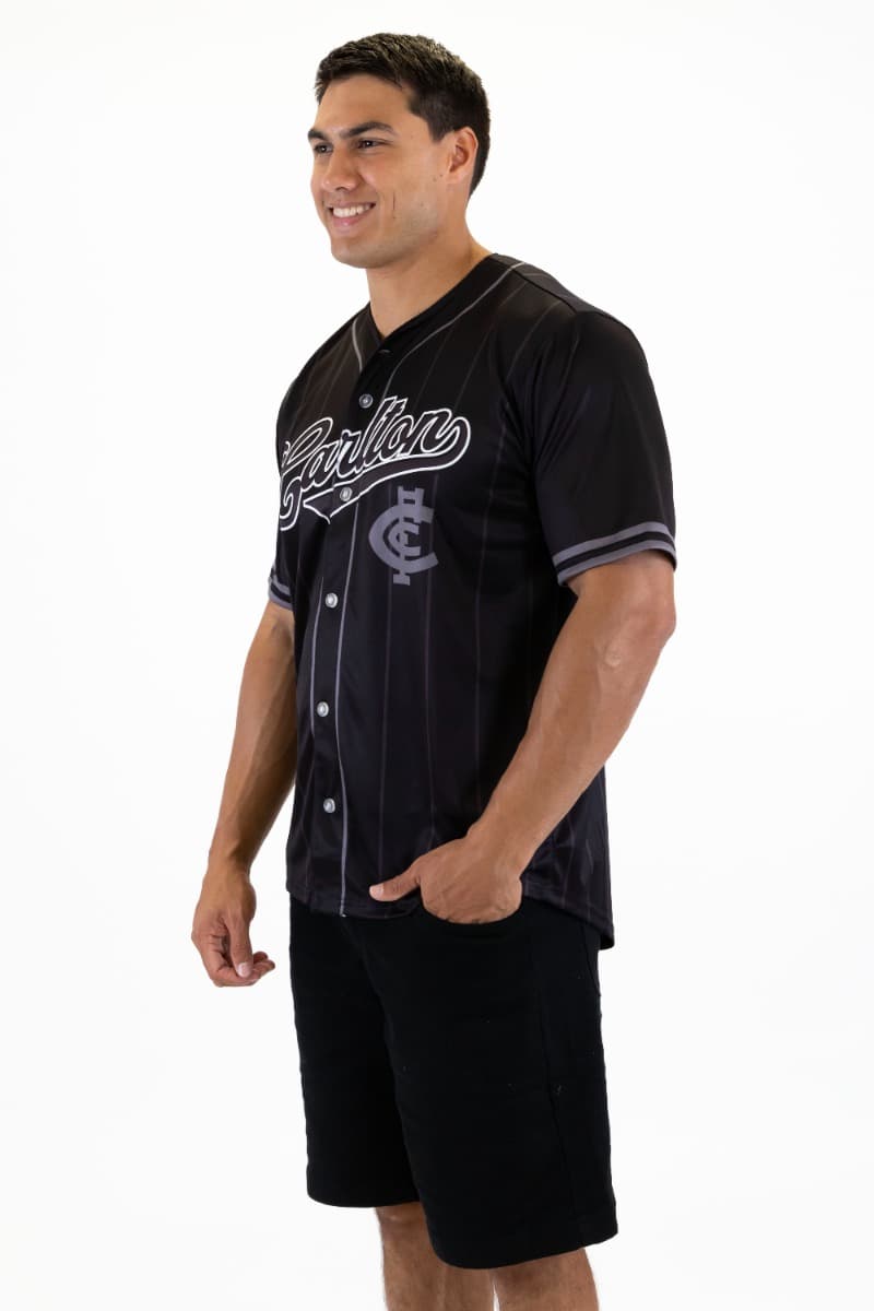 Carlton Blues 2025 AFL Mens Blackout Baseball Shirt