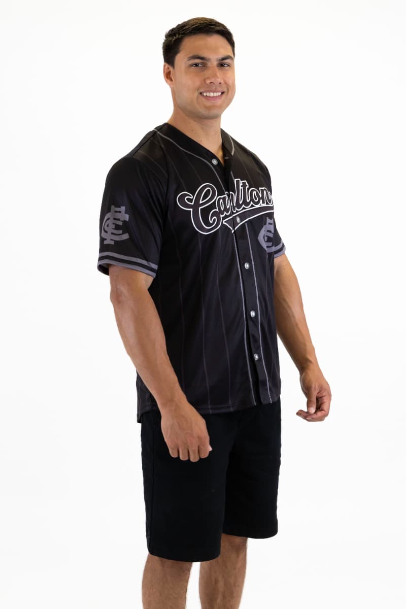 Carlton Blues 2025 AFL Mens Blackout Baseball Shirt