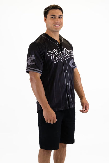 Carlton Blues 2025 AFL Mens Blackout Baseball Shirt