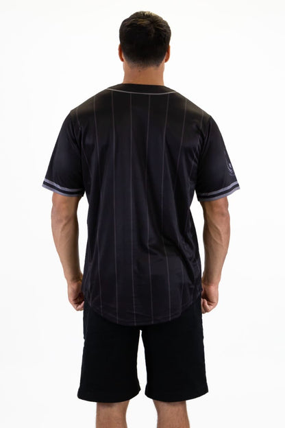 Collingwood Magpies 2025 AFL Mens Blackout Baseball Shirt
