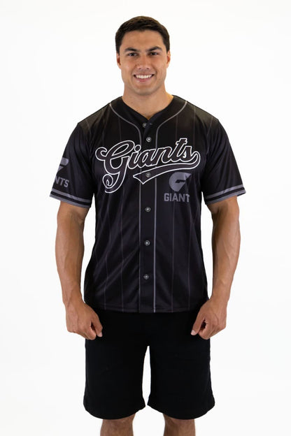 GWS Giants 2025 AFL Mens Blackout Baseball Shirt