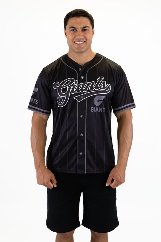 GWS Giants 2025 AFL Mens Blackout Baseball Shirt