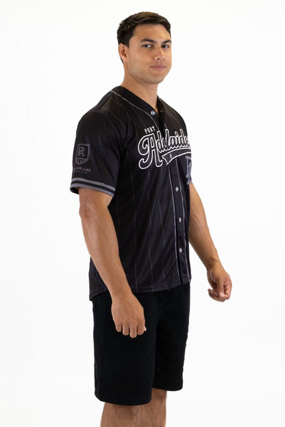 Port Adelaide Power 2025 AFL Mens Blackout Baseball Shirt