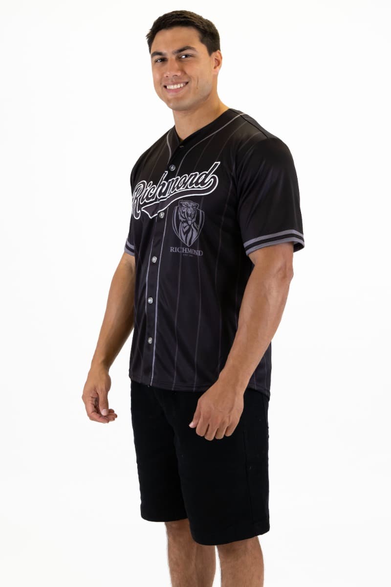 Richmond Tigers 2025 AFL Mens Blackout Baseball Shirt