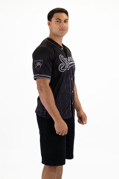Sydney Swans 2025 AFL Mens Blackout Baseball Shirt