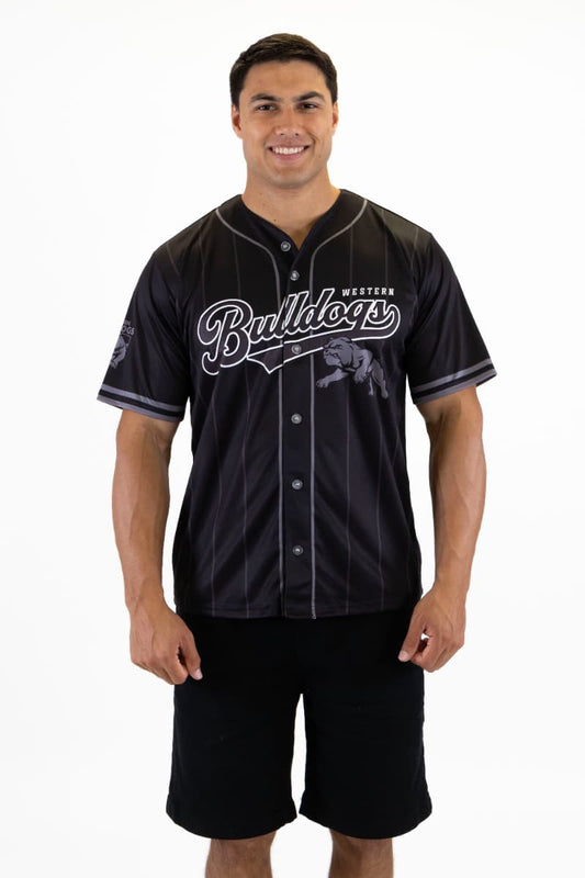 Western Bulldogs 2025 AFL Mens Blackout Baseball Shirt