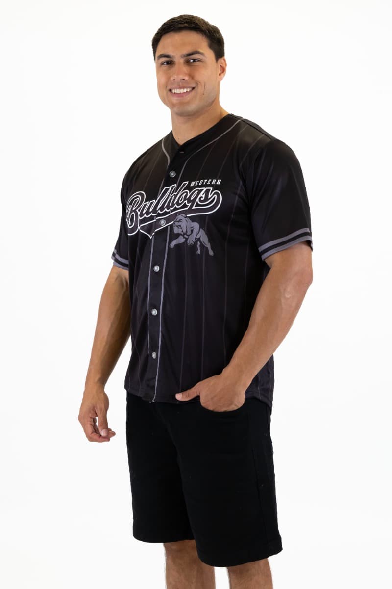 Western Bulldogs 2025 AFL Mens Blackout Baseball Shirt