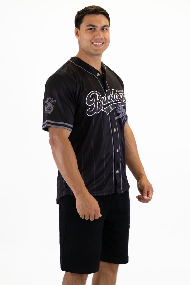 Western Bulldogs 2025 AFL Mens Blackout Baseball Shirt