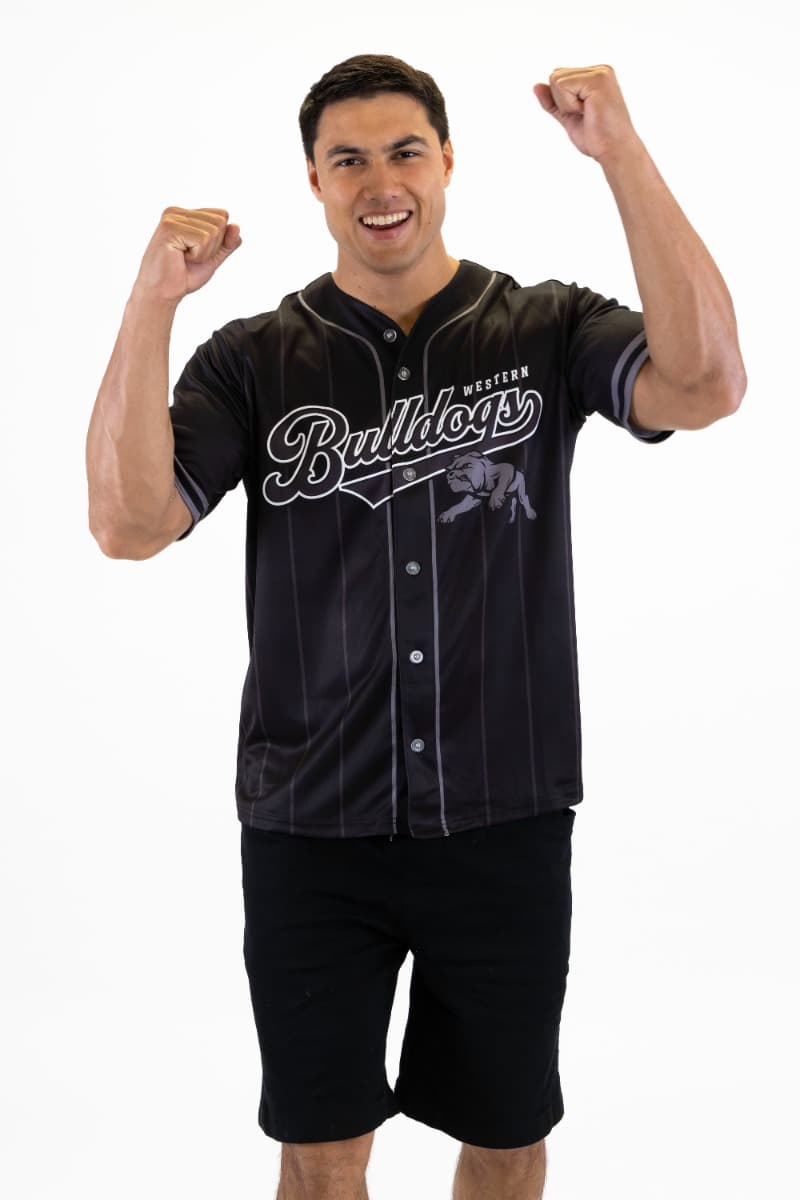 Western Bulldogs 2025 AFL Mens Blackout Baseball Shirt