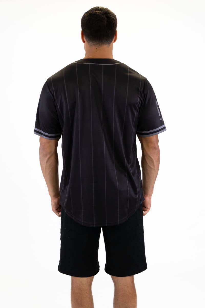 Brisbane Broncos 2025 NRL Mens Blackout Baseball Shirt