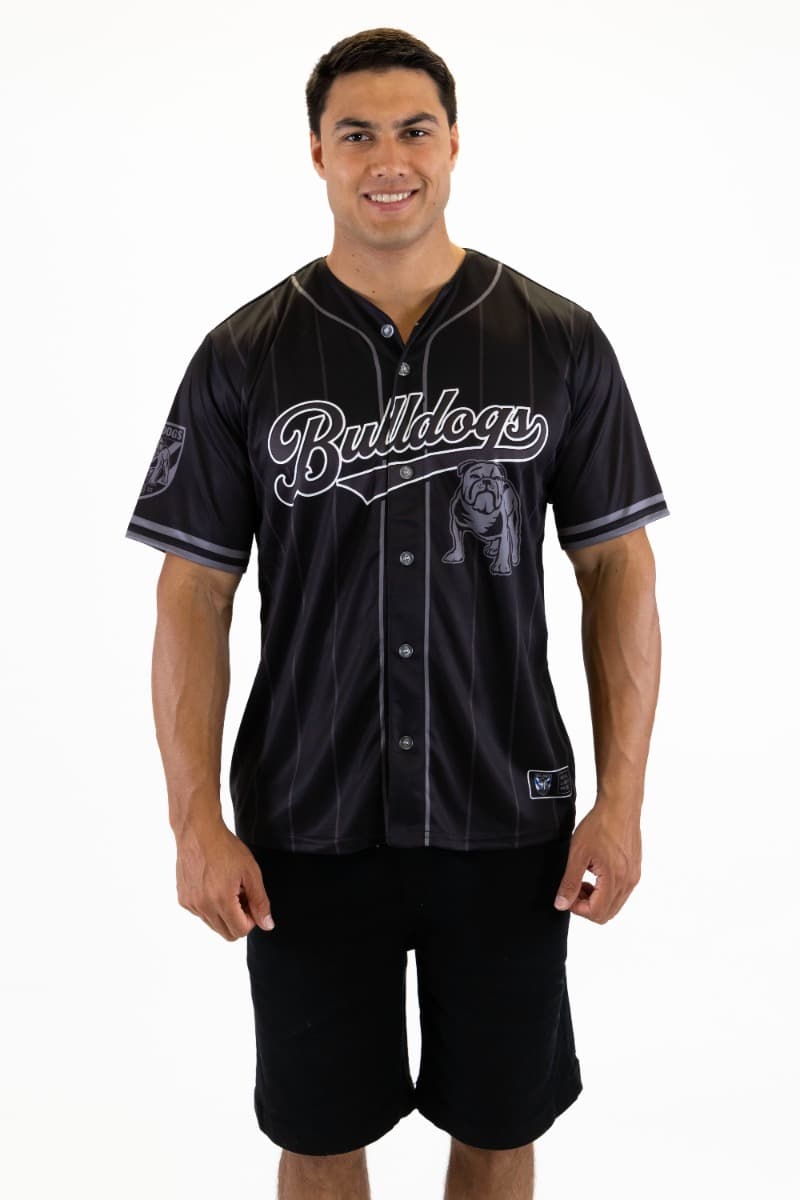 Canterbury Bulldogs 2025 NRL Mens Blackout Baseball Shirt