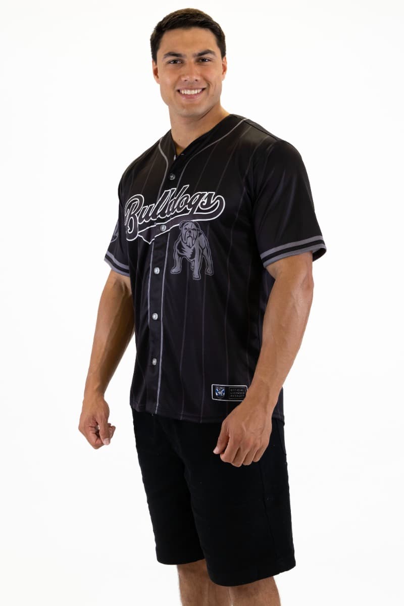 Canterbury Bulldogs 2025 NRL Mens Blackout Baseball Shirt