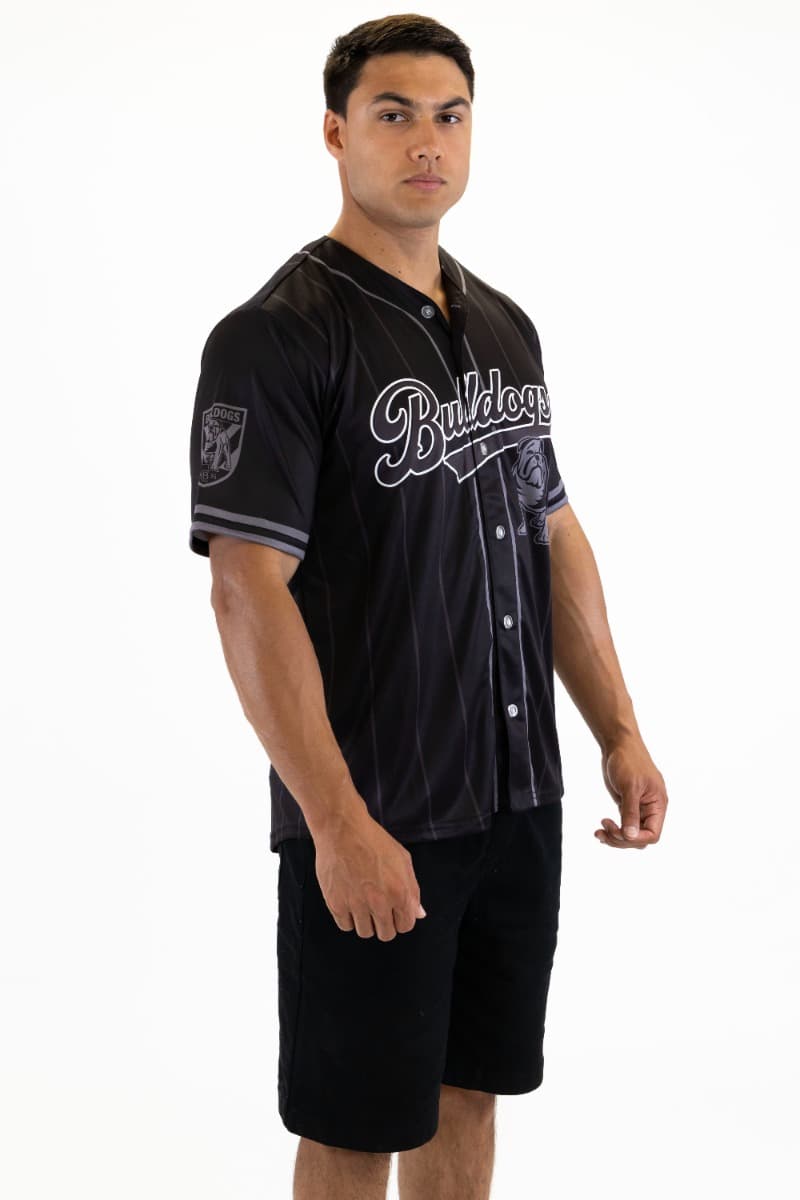 Canterbury Bulldogs 2025 NRL Mens Blackout Baseball Shirt