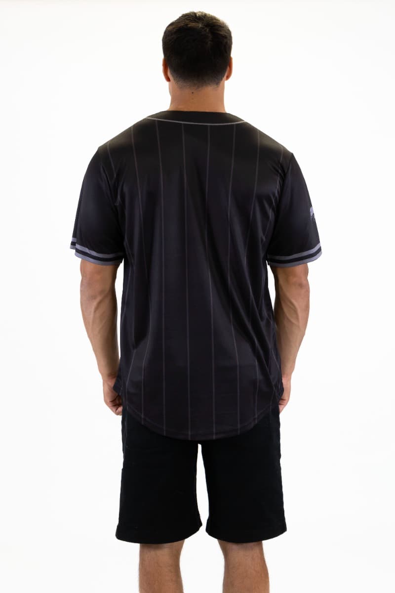 Dolphins 2025 NRL Mens Blackout Baseball Shirt