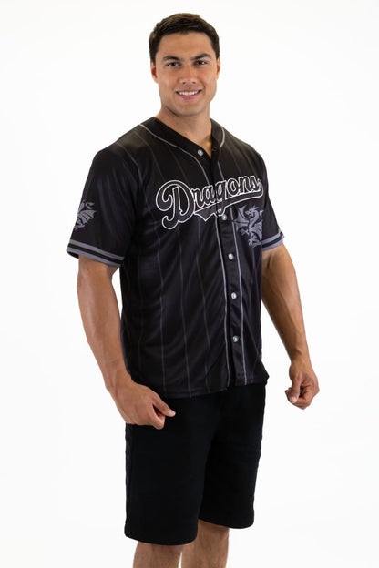 St George Dragons 2025 NRL Mens Blackout Baseball Shirt