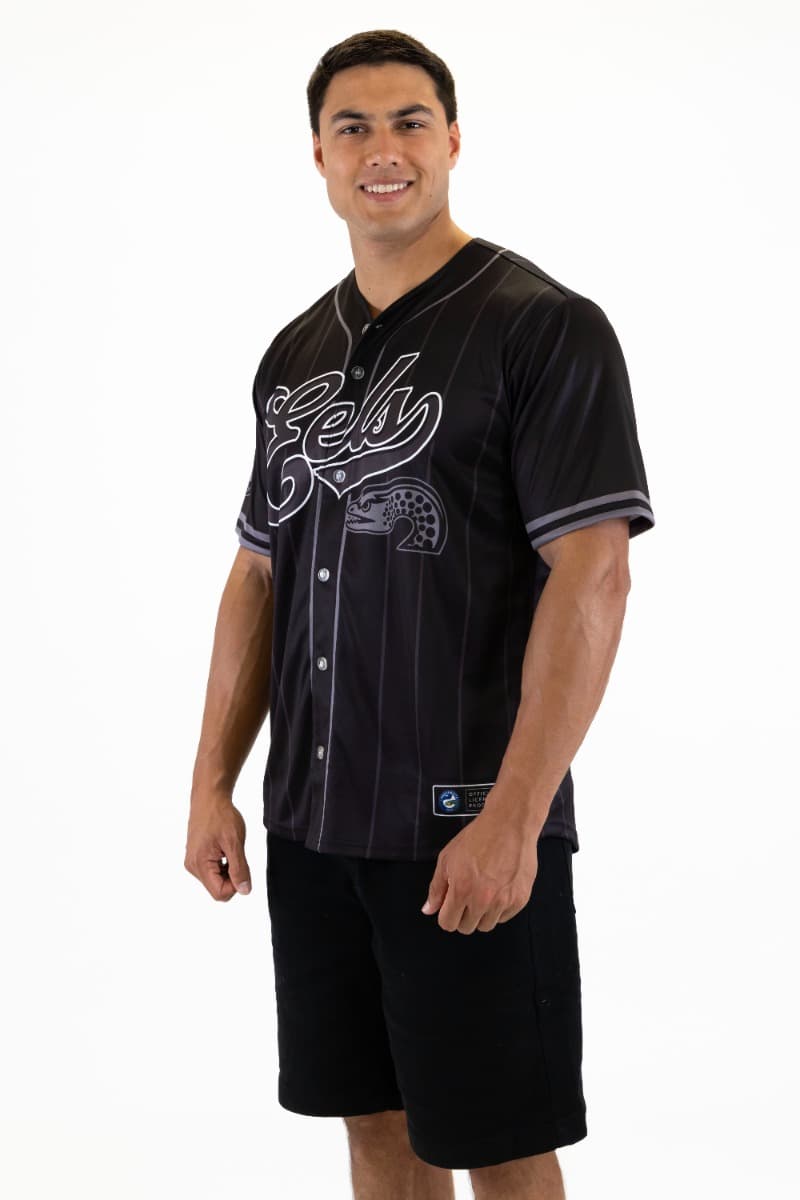 Parramatta Eels 2025 NRL Mens Blackout Baseball Shirt