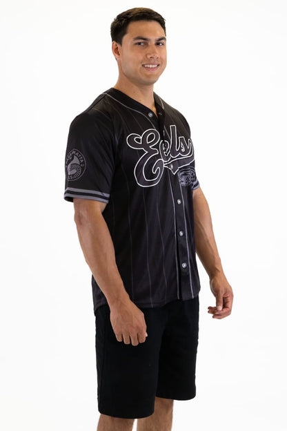 Parramatta Eels 2025 NRL Mens Blackout Baseball Shirt